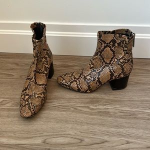 Zara snakeskin ankle heel boots